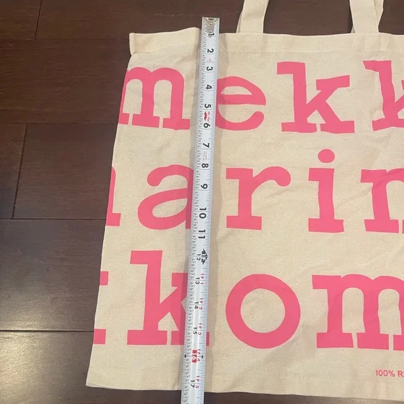 nwot Marimekko Pink and Cream cotton Tote Bag - Picture 4 of 9